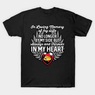 In Loving Memory of My Wife Heart Wings T-Shirt